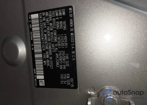 2016 Honda Hr-V Ex z USA, uszkodzony, nr VIN 3CZRU5H56GM731929